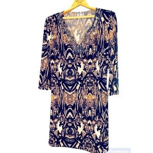 Worthington Snake Print, Embellished Collar Stretch Cocktail Dress, Size L